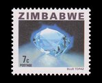 Topaze bleue (timbre) - Zimbabwe - 1980 -- 22/08/08
